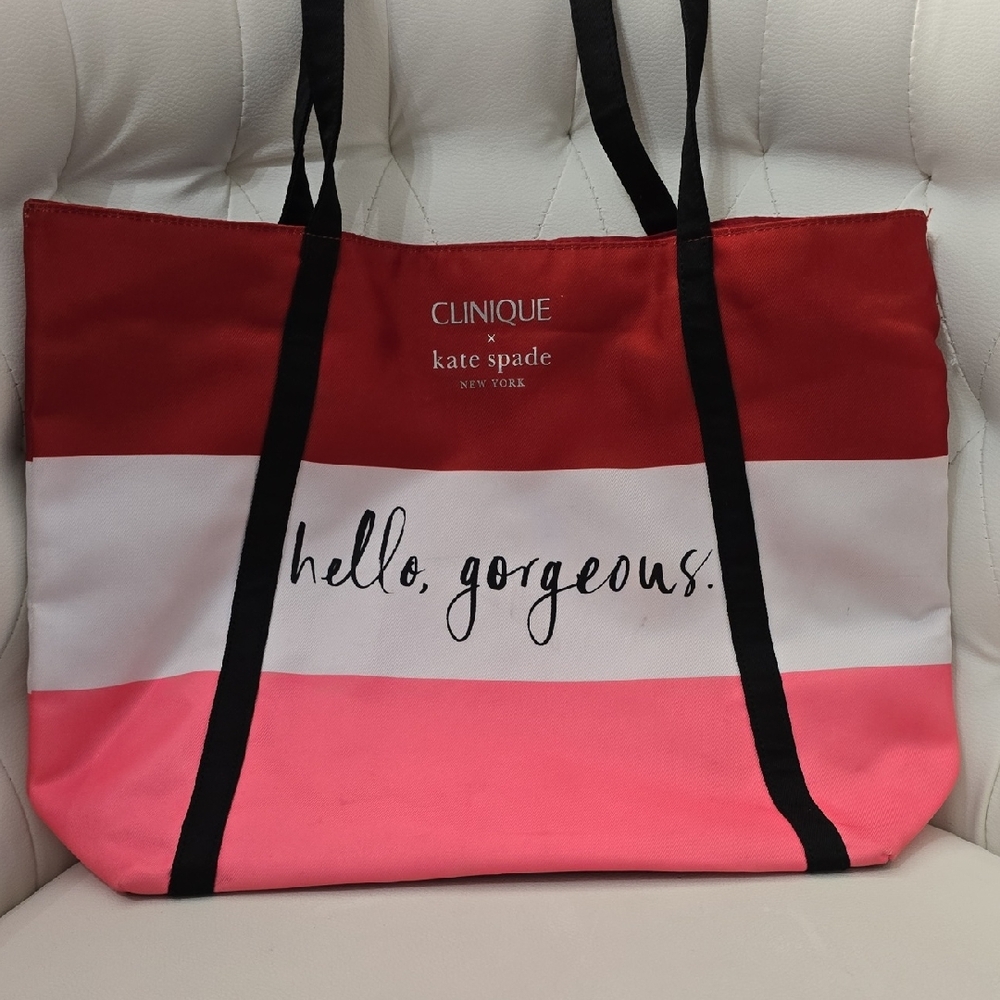 Kate Spade Clinique Red and Pink Tote Bag